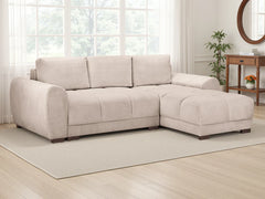 Azzuro Corner Sofa Bed With Storage – Universal Chaise – Plush Velvet – Mocha