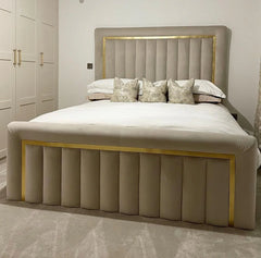 Celine Bed Frame | Gold | Silver | Accent Trim