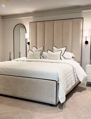 Emma Bed Frame | Accent Piping | High Headboard