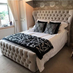 Kendal Wing Bed Frame | Spanish Chesterfield Upholstery